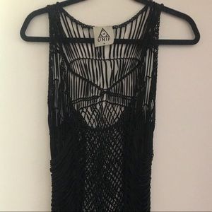 UNIF Birkin Mini Dress Black Crochet